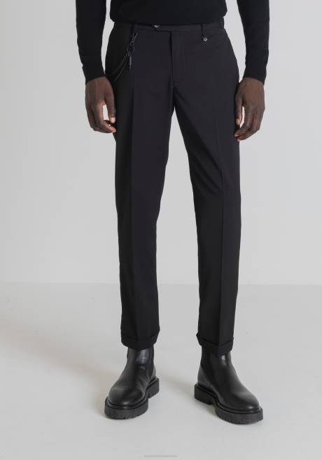 pantalon rad slim fit longueur cheville avec pli central Antony Morato noir Hommes vêtements 4B4P229