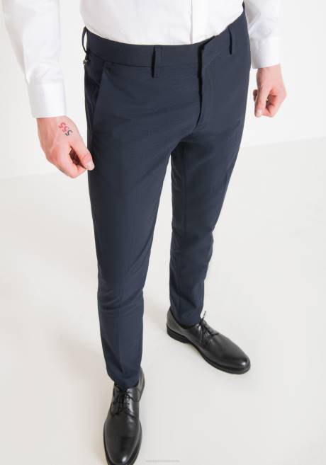 pantalon slim fit bonnie en tissu mélangé de viscose stretch Antony Morato encre bleue Hommes vêtements 4B4P260