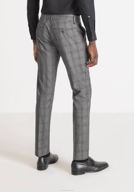 pantalon slim fit bonnie en tissu stretch à motif prince de galles Antony Morato noir Hommes vêtements 4B4P261