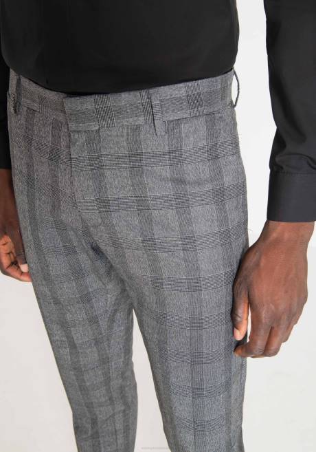 pantalon slim fit bonnie en tissu stretch à motif prince de galles Antony Morato noir Hommes vêtements 4B4P261
