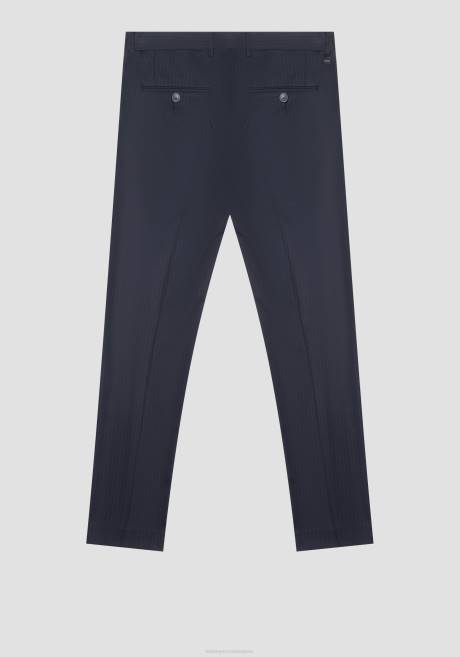 pantalon slim fit bonnie en viscose mélangée à motif à fines rayures Antony Morato encre bleue Hommes vêtements 4B4P246