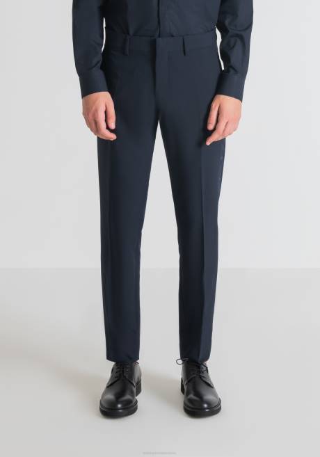 pantalon slim nina avec détails en satin Antony Morato encre bleue Hommes vêtements 4B4P272
