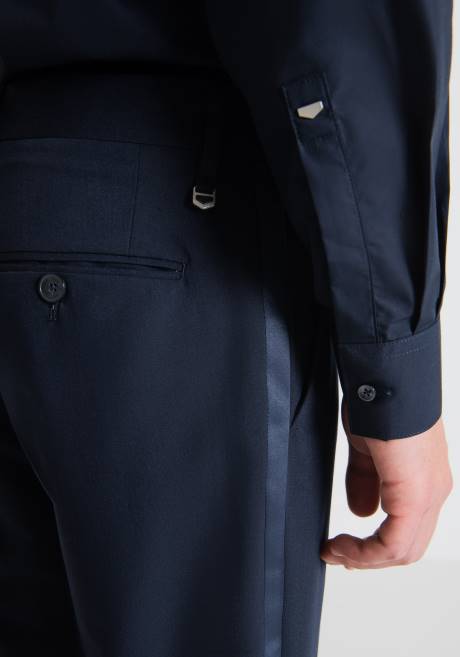 pantalon slim nina avec détails en satin Antony Morato encre bleue Hommes vêtements 4B4P272