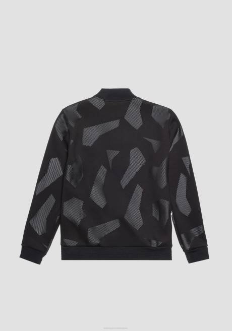 sweat-shirt Regular Fit en scuba stretch de viscose mélangée avec imprimé géométrique Antony Morato noir Hommes vêtements 4B4P64