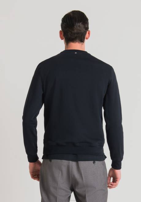 sweat-shirt coupe classique en coton mélangé avec imprimé panthère Antony Morato encre bleue Hommes vêtements 4B4P50
