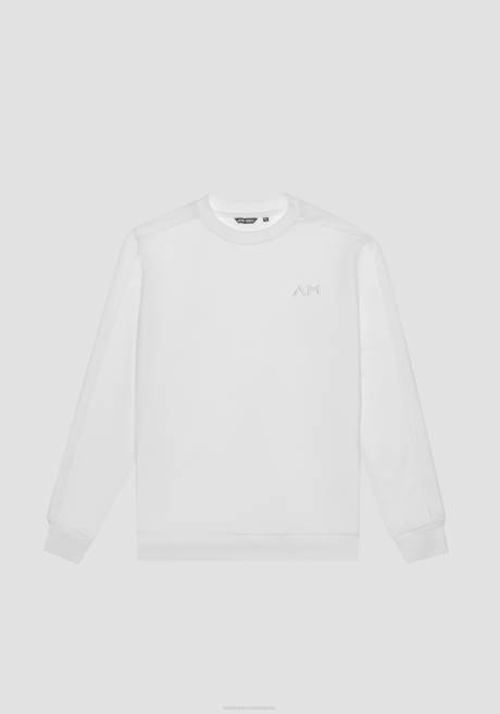sweat-shirt coupe classique en coton mélangé avec logo brodé Antony Morato crème Hommes vêtements 4B4P51