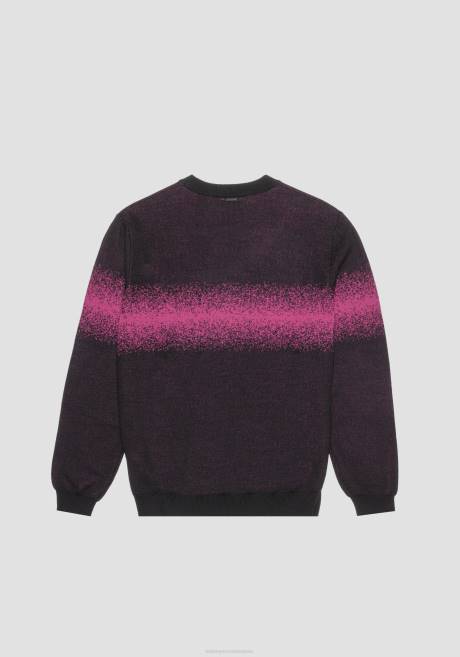 sweat-shirt coupe classique en fil de laine mélangée avec bande jacquard contrastée Antony Morato 5096 Hommes vêtements 4B4P46