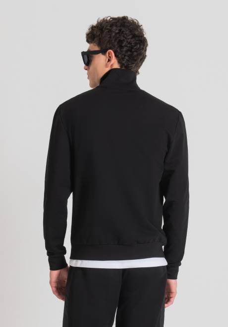 sweat-shirt coupe slim à col montant en coton stretch doux avec poches avant cachées Antony Morato noir Hommes vêtements 4B4P62