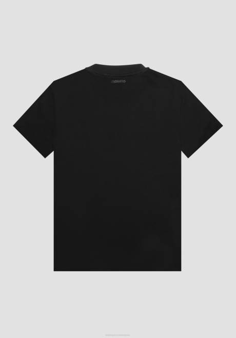 T-shirt Slim Fit en 100 % coton doux avec imprimé tête de mort Antony Morato noir Hommes vêtements 4B4P186