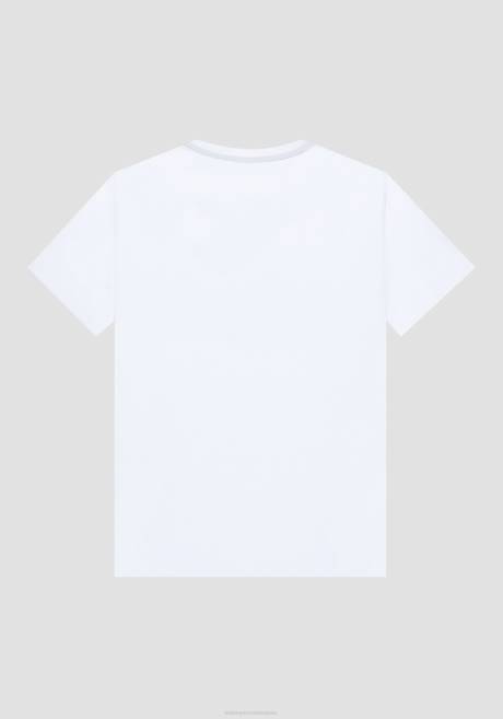T-shirt Super Slim Fit en coton stretch avec logo embossé Antony Morato blanc Hommes vêtements 4B4P191