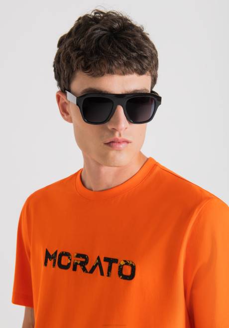 T-shirt coupe classique en pur coton avec logo imprimé caoutchouté Antony Morato 5097 Hommes vêtements 4B4P150