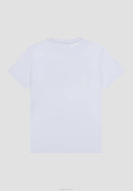 T-shirt coupe classique en pur coton avec logo imprimé caoutchouté Antony Morato crème Hommes vêtements 4B4P149