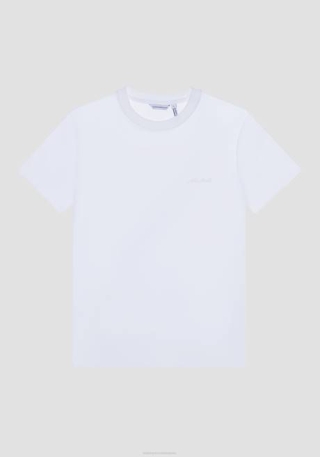 T-shirt coupe classique en viscose durable avec logo imprimé Antony Morato crème Hommes vêtements 4B4P200