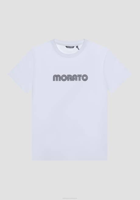 T-shirt coupe slim en 100% coton avec logo imprimé Antony Morato blanc Hommes vêtements 4B4P163