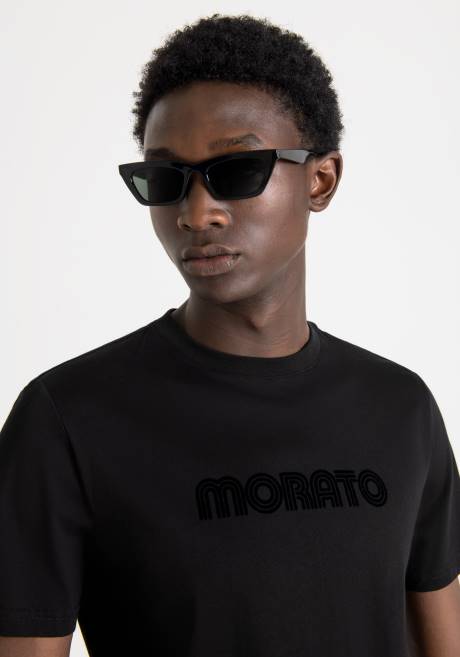T-shirt coupe slim en 100% coton avec logo imprimé Antony Morato noir Hommes vêtements 4B4P165