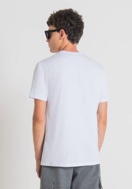 T-shirt coupe slim en 100 % coton avec logo imprimé caoutchouté Antony Morato blanc Hommes vêtements 4B4P156