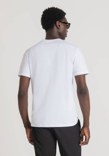 T-shirt coupe slim en coton avec imprimé tigre dégradé Antony Morato blanc Hommes vêtements 4B4P161