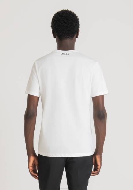t-shirt coupe classique en 100% coton avec imprimé basquiat Antony Morato crème Hommes vêtements 4B4P215