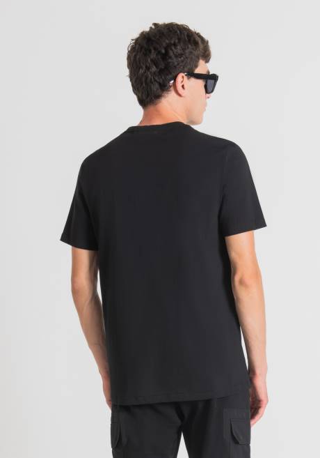 t-shirt coupe classique en 100% coton avec imprimé tigre Antony Morato noir Hommes vêtements 4B4P183