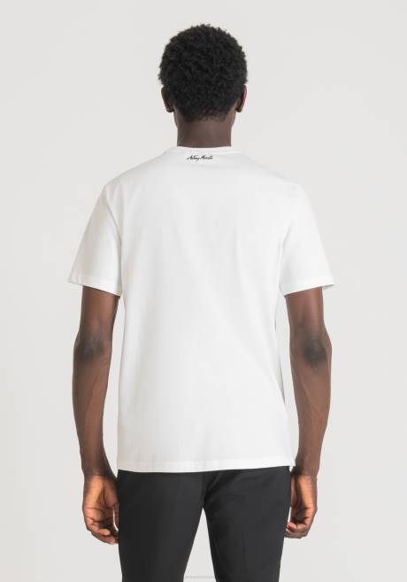 t-shirt coupe classique en coton avec imprimé basquiat Antony Morato crème Hommes vêtements 4B4P213