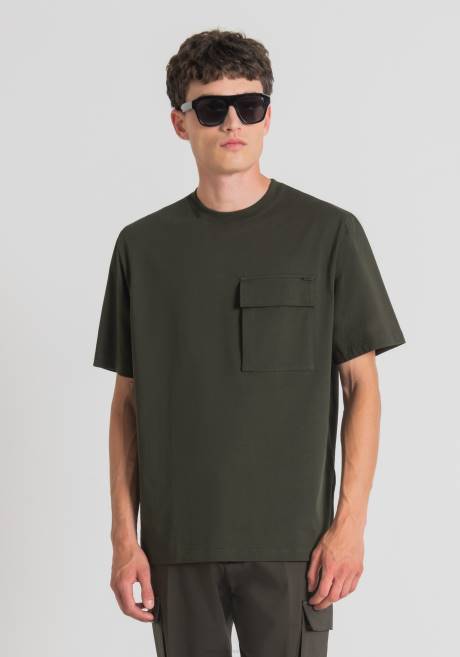 t-shirt oversize en pur coton avec poche latérale coeur Antony Morato 4075 Hommes vêtements 4B4P138