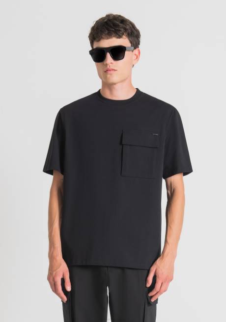 t-shirt oversize en pur coton avec poche latérale coeur Antony Morato noir Hommes vêtements 4B4P137
