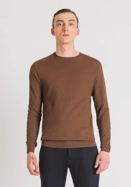 pull col montant coupe classique en fil de viscose mélangée jacquard nid d'abeille Antony Morato 2099 Hommes vêtements 4B4P84
