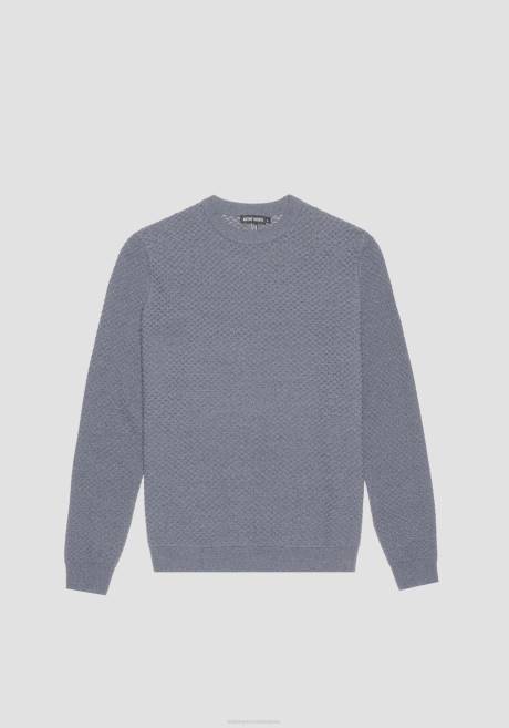 pull coupe classique en fil effet denim Antony Morato bleu clair Hommes vêtements 4B4P98