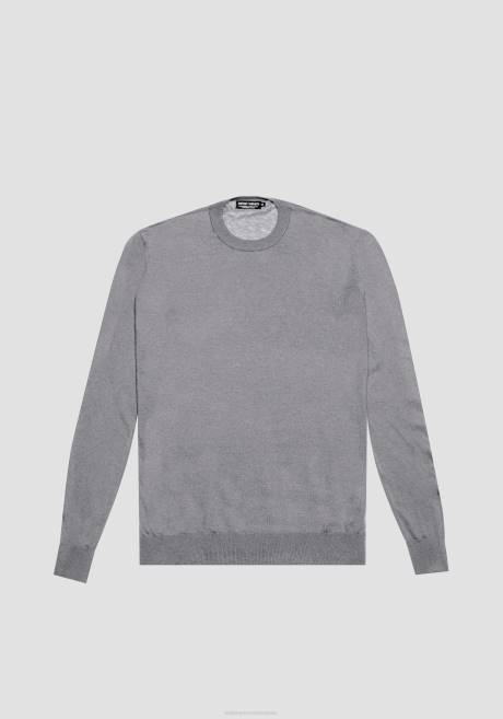 pull coupe classique en laine mélangée douce Antony Morato mélange gris moyen Hommes vêtements 4B4P78