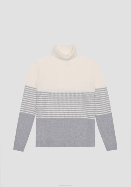 pull coupe classique en laine mérinos mélangée avec motif rayé Antony Morato gris mélangé Hommes vêtements 4B4P77