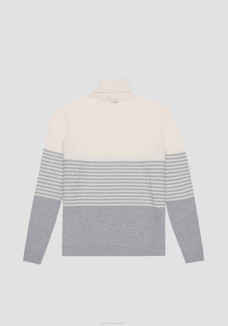 pull coupe classique en laine mérinos mélangée avec motif rayé Antony Morato gris mélangé Hommes vêtements 4B4P77