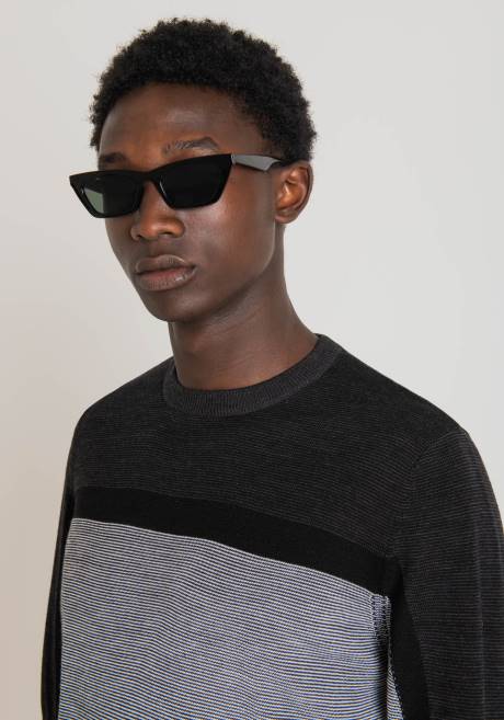 sweat-shirt coupe classique en fil de laine mélangée avec motif jacquard rayé Antony Morato blanc Hommes vêtements 4B4P83