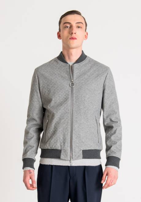 Bomber Slim Fit en sergé de viscose mélangée stretch Antony Morato mélange gris moyen Hommes vêtements 4B4P20