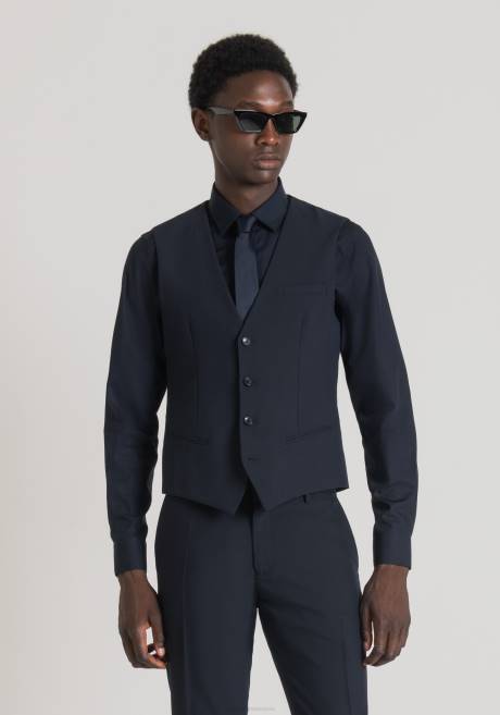 gilet coupe slim en viscose mélangée stretch Antony Morato encre bleue Hommes vêtements 4B4P34
