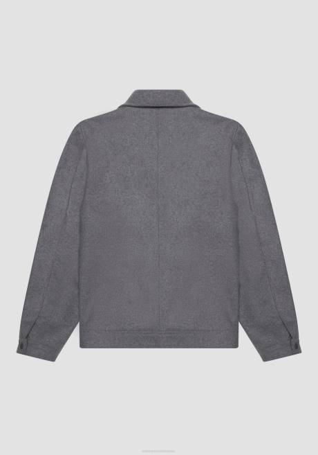 manteau court coupe classique en laine et cachemire mélangés Antony Morato mélange gris moyen Hommes vêtements 4B4P19