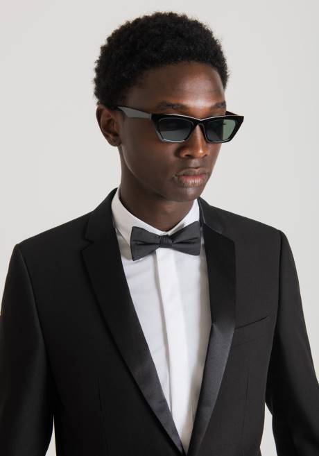 veste coupe slim nina en tissu mélangé de viscose stretch avec détails en satin Antony Morato noir Hommes vêtements 4B4P40