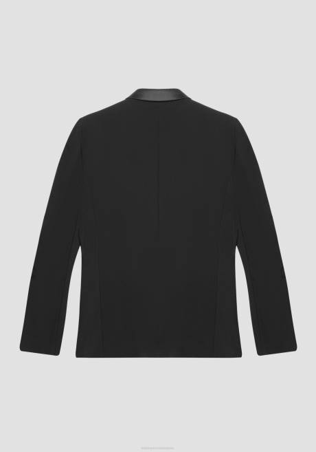 veste coupe slim nina en tissu mélangé de viscose stretch avec détails en satin Antony Morato noir Hommes vêtements 4B4P40