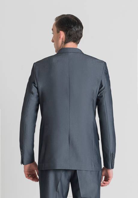 veste croisée Roger Regular Fit en coton mélangé effet denim Antony Morato bleu clair Hommes vêtements 4B4P26