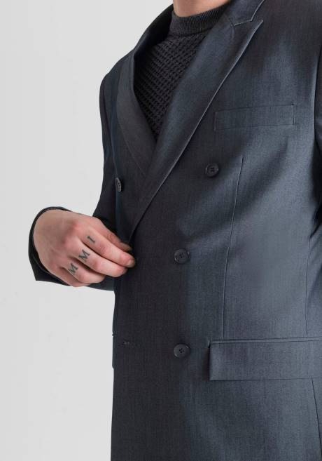 veste croisée Roger Regular Fit en coton mélangé effet denim Antony Morato bleu clair Hommes vêtements 4B4P26