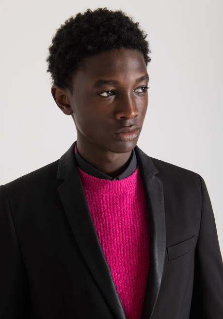 veste judy coupe slim en tissu stretch avec détails contrastés en simili cuir Antony Morato noir Hommes vêtements 4B4P42