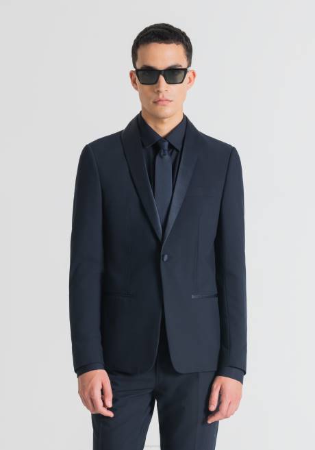 veste roxanne slim fit en tissu stretch avec détails en satin Antony Morato encre bleue Hommes vêtements 4B4P44