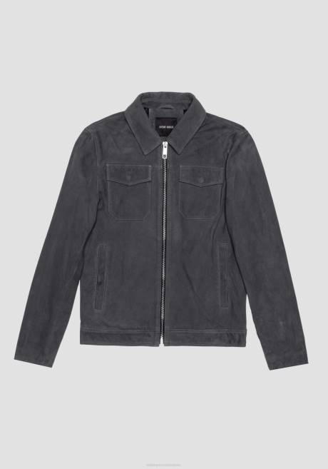 veste slim en cuir suédé véritable Antony Morato 9074 Hommes vêtements 4B4P2