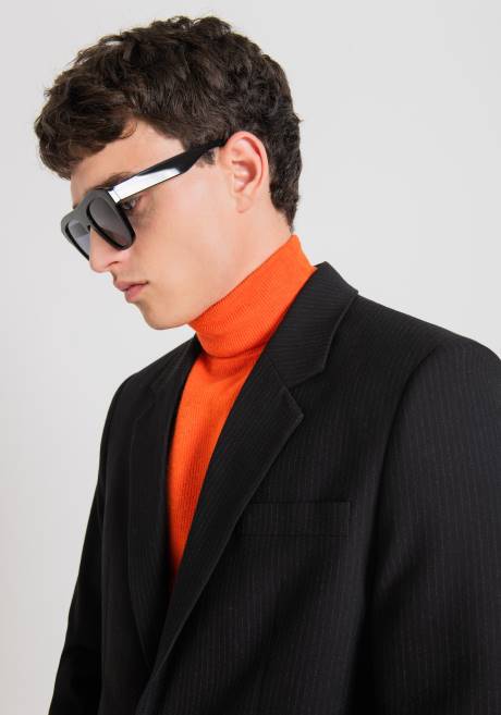 veste susan coupe classique en tissu stretch à motif à fines rayures Antony Morato noir Hommes vêtements 4B4P43