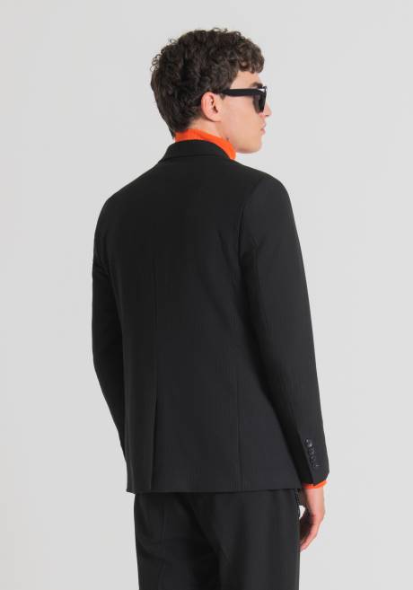 veste susan coupe classique en tissu stretch à motif à fines rayures Antony Morato noir Hommes vêtements 4B4P43